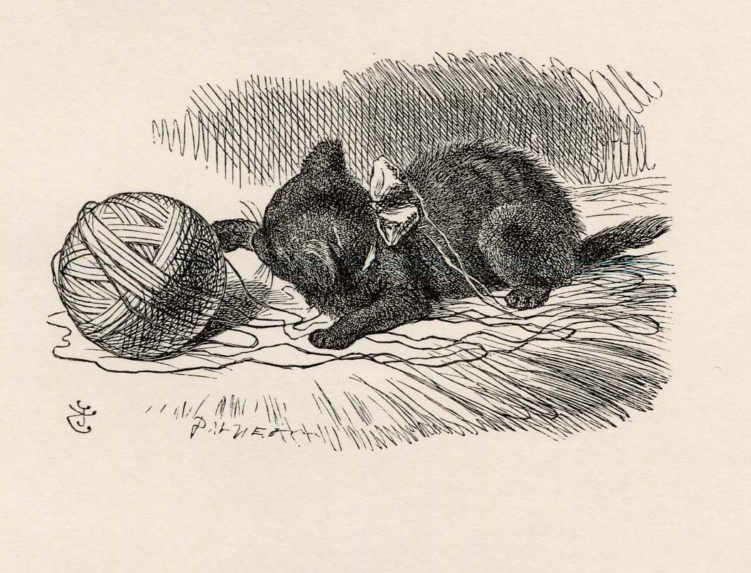 John Tenniel the kitten had been having a grand game of romps with the ball  of worsted Alice had been trying to wind up … – Goldmark