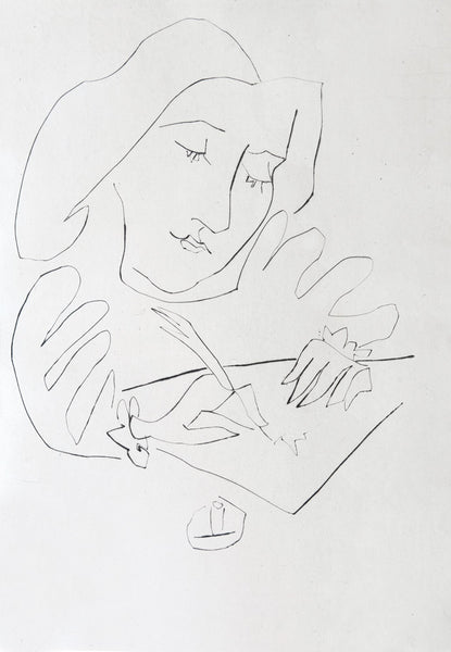 A woman writing