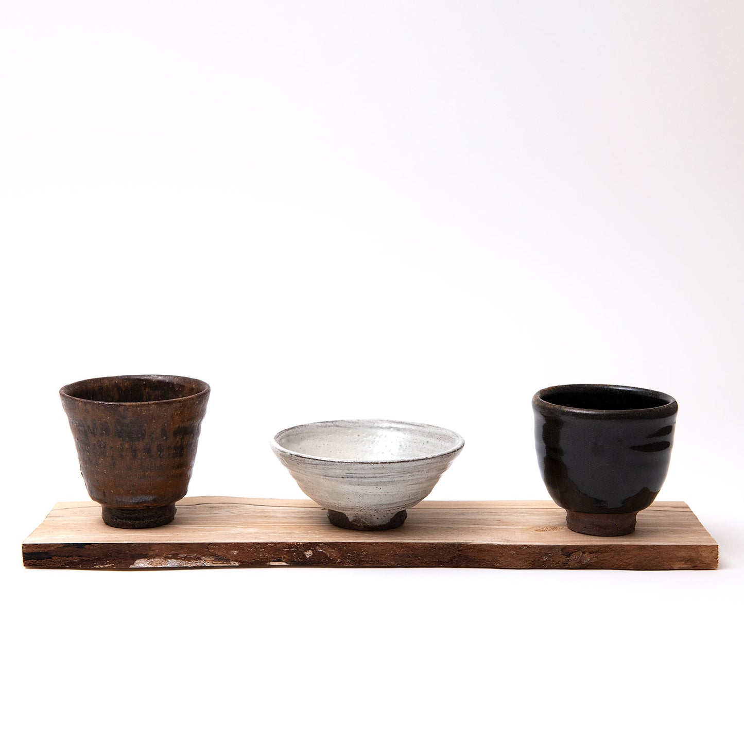 Set of Small Cups with Wooden Board