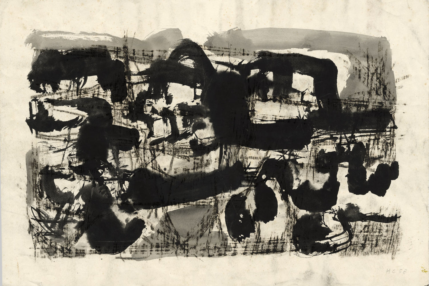 Abstracted Landscape, Black and Grey