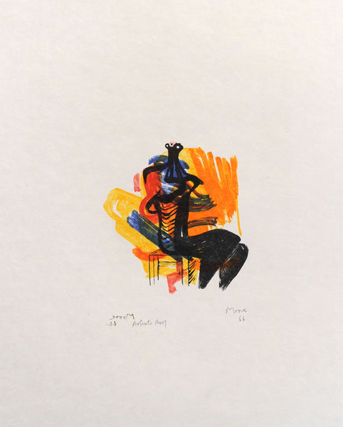 Black Seated Figure on Orange Ground